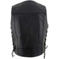Milwaukee Leather Men's Classic ‘Side Laced Black Western Style Motorcycle Vest - LKM3776