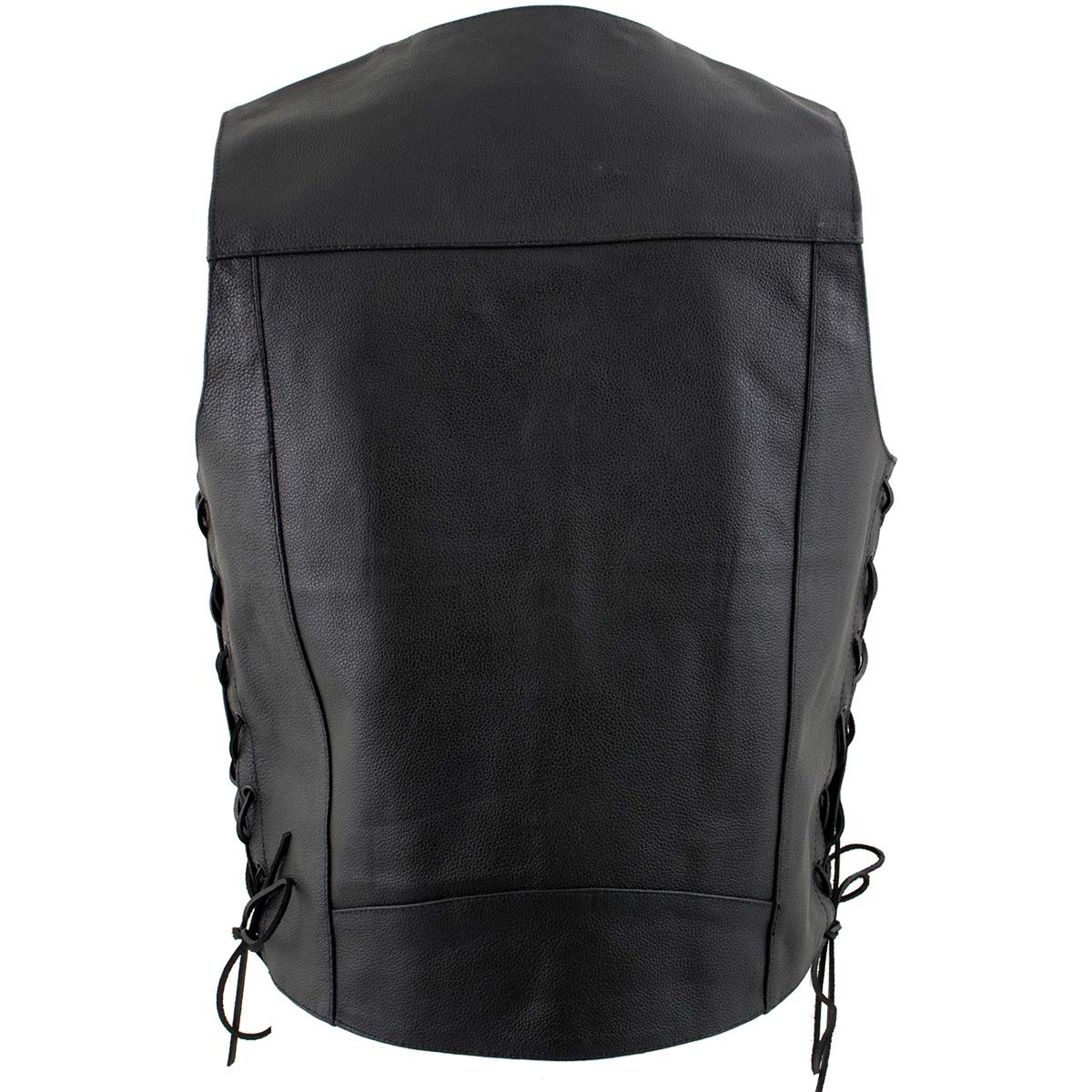 Milwaukee Leather Men's Classic ‘Side Laced Black Western Style Motorcycle Vest - LKM3776