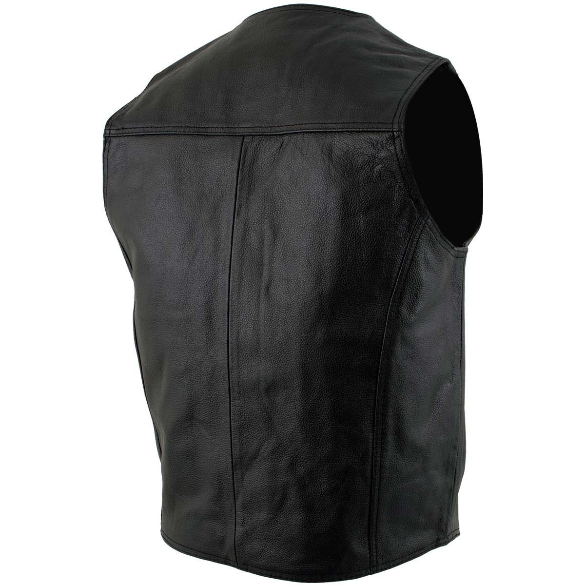 Milwaukee Leather Men's Black Classic Western Style Motorcycle Leather Rider Vest - LKM3778