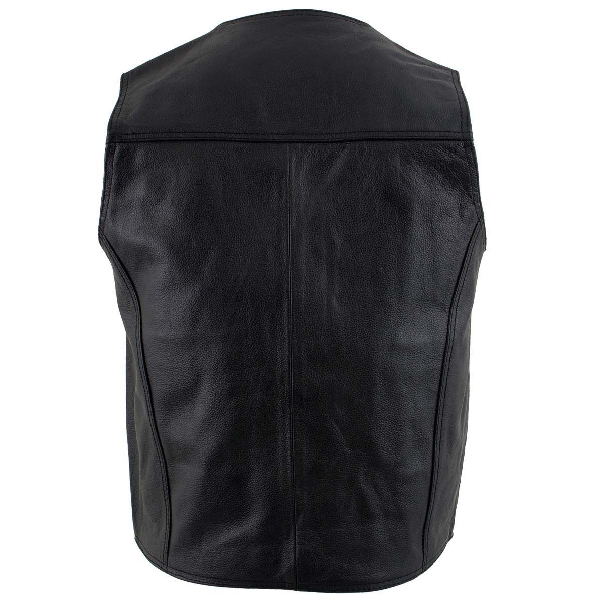 Milwaukee Leather Men's Black Classic Western Style Motorcycle Leather Rider Vest - LKM3778