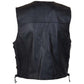 Milwaukee Leather Men's Black Classic Western Style Side Laced Motorcycle Leather Vest - LKM3779