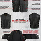 Milwaukee Leather Men's Creeper Black Triple Strap Leather Motorcycle Vest - LKM3791