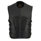 Milwaukee Leather Men's Creeper Black Triple Strap Leather Motorcycle Vest - LKM3791
