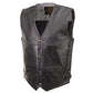 Milwaukee Leather Men's Road King Black Cowhide Leather Motorcycle Vest - LKM3793