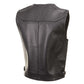 Milwaukee Leather Men's Road King Black Cowhide Leather Motorcycle Vest - LKM3793