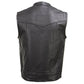 Milwaukee Leather Men's Quick Draw Black Cowhide Leather Motorcycle Vest - LKM3794