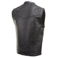 Milwaukee Leather Men's Quick Draw Black Cowhide Leather Motorcycle Vest - LKM3794