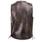 Milwaukee Leather Men's Wreck Distressed Brown Leather Motorcycle Vest - LKM3795