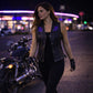 Milwaukee Leather Women's Gemma Black/Purple Leather Motorcycle Vest with Side Laces - LKL4717