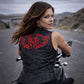 Milwaukee Leather Women's Gemma Black/Red Leather Motorcycle Vest with Side Laces - LKL4718