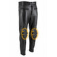 Milwaukee Leather LKM5713 Men's Premium Black Cowhide Leather Racing Pants w/ CE Armor Knee Protection
