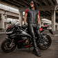Milwaukee Leather LKM5713 Men's Premium Black Cowhide Leather Racing Pants w/ CE Armor Knee Protection