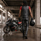Milwaukee Leather LKM5713 Men's Premium Black Cowhide Leather Racing Pants w/ CE Armor Knee Protection