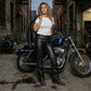 Milwaukee Leather LKM5719 Women's Black Buffalo Leather Motorcycle Riding Pants, Boot Cut, Unhemmed
