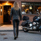 Milwaukee Leather LKM5719 Women's Black Buffalo Leather Motorcycle Riding Pants, Boot Cut, Unhemmed