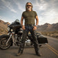 Milwaukee Leather LKM5721 Men's Black Easy Fit Premium Leather Motorcycle Biker Rider Chaps