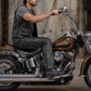 Milwaukee Leather LKM5726 Men's Black Premium Leather Motorcycle Over Pants with Side Zipper and Snaps