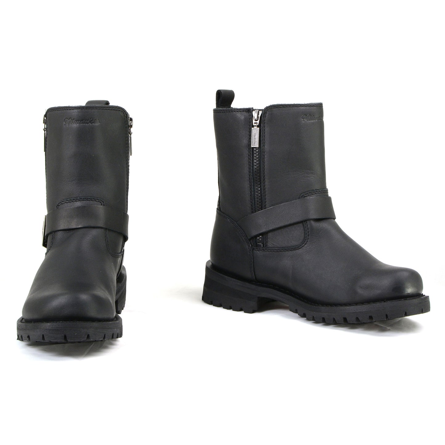 MMCC MB407 Men's Afterburner Black Leather Biker Boots - Riding Footwear