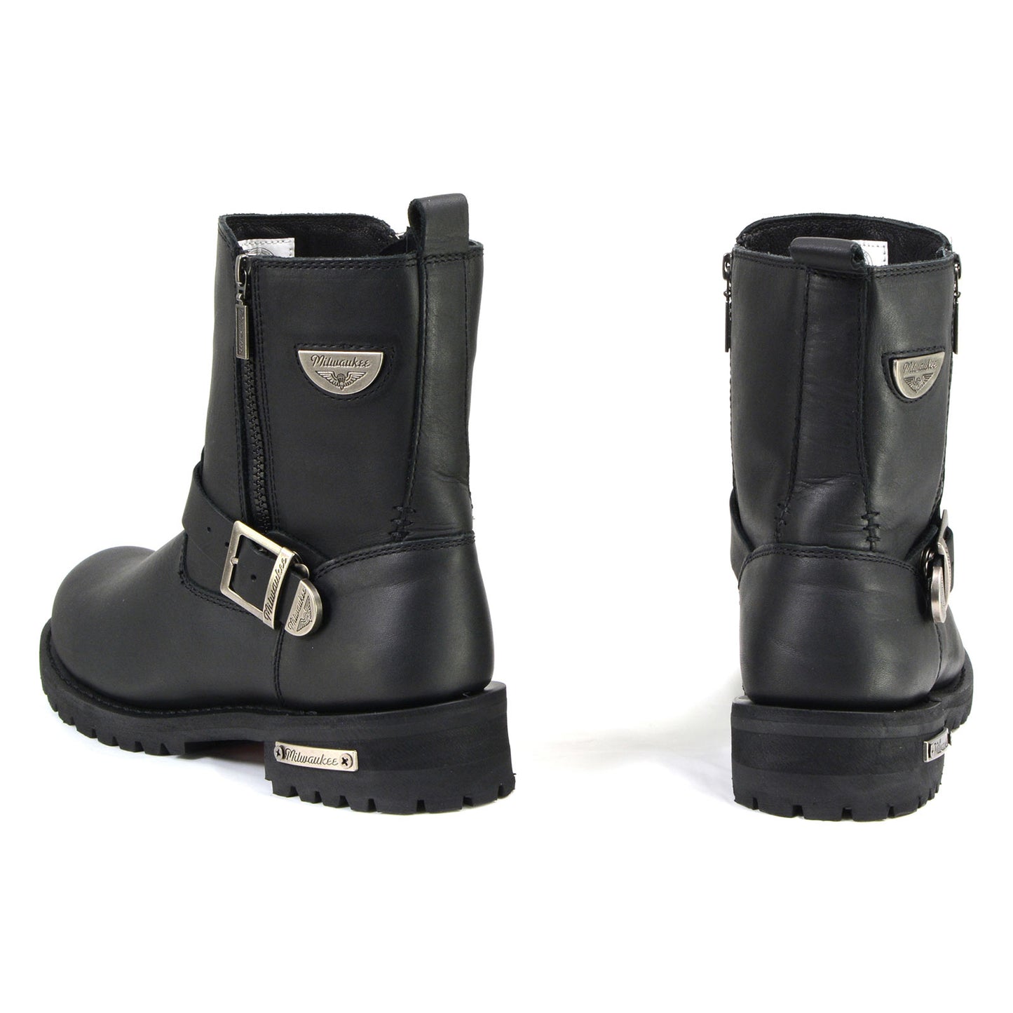 MMCC MB407 Men's Afterburner Black Leather Biker Boots - Riding Footwear