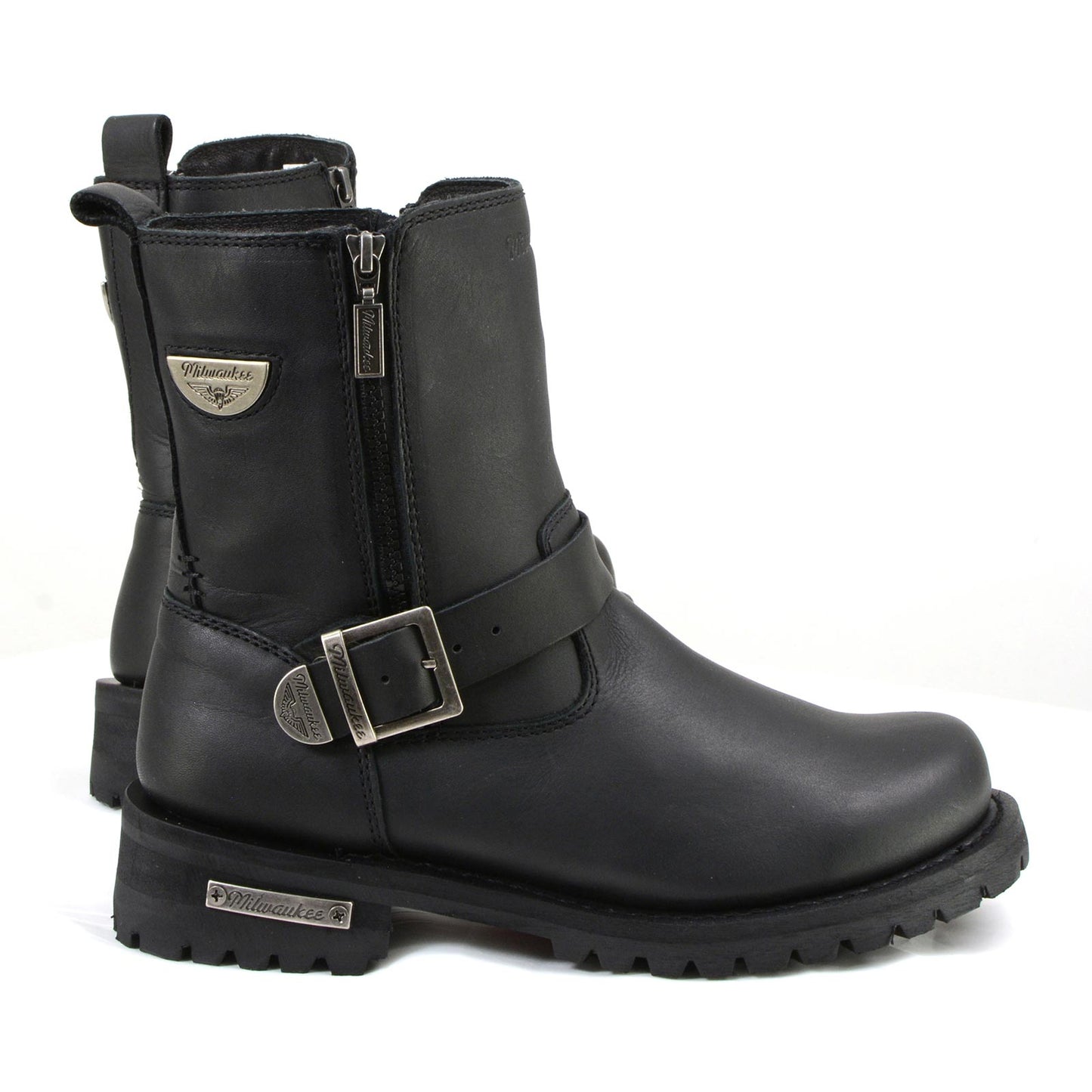 MMCC MB407 Men's Afterburner Black Leather Biker Boots - Riding Footwear