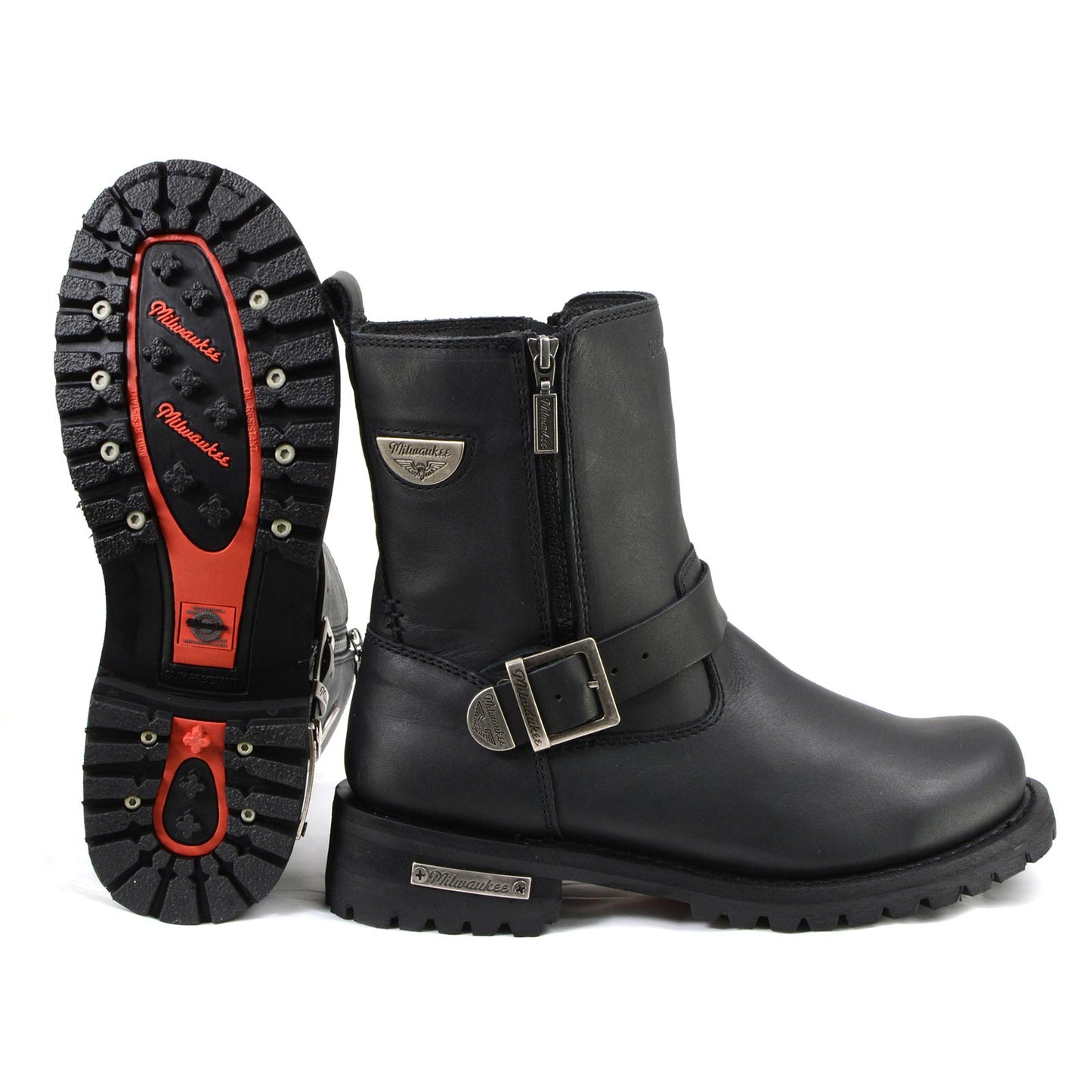 MMCC MB407 Men's Afterburner Black Leather Biker Boots - Riding Footwear