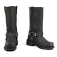 MMCC MB410 Men's Classic Harness Black Leather Biker Boots - Riding Footwear