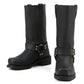 MMCC MB410 Men's Classic Harness Black Leather Biker Boots - Riding Footwear