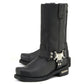 MMCC MB410 Men's Classic Harness Black Leather Biker Boots - Riding Footwear