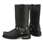 MMCC MB410 Men's Classic Harness Black Leather Biker Boots - Riding Footwear