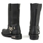 MMCC MB410 Men's Classic Harness Black Leather Biker Boots - Riding Footwear