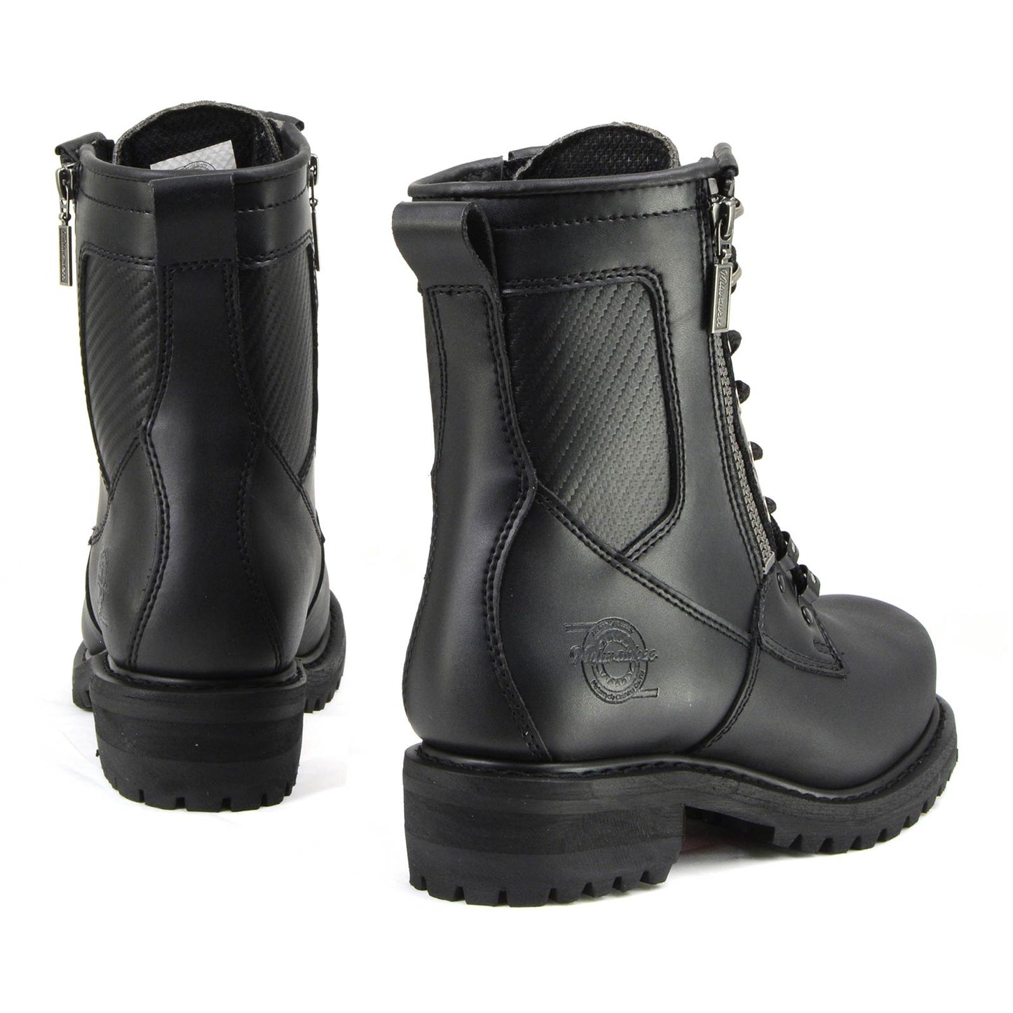 MMCC MB416 Men's Trooper Black Leather Biker Boots - Riding Footwear