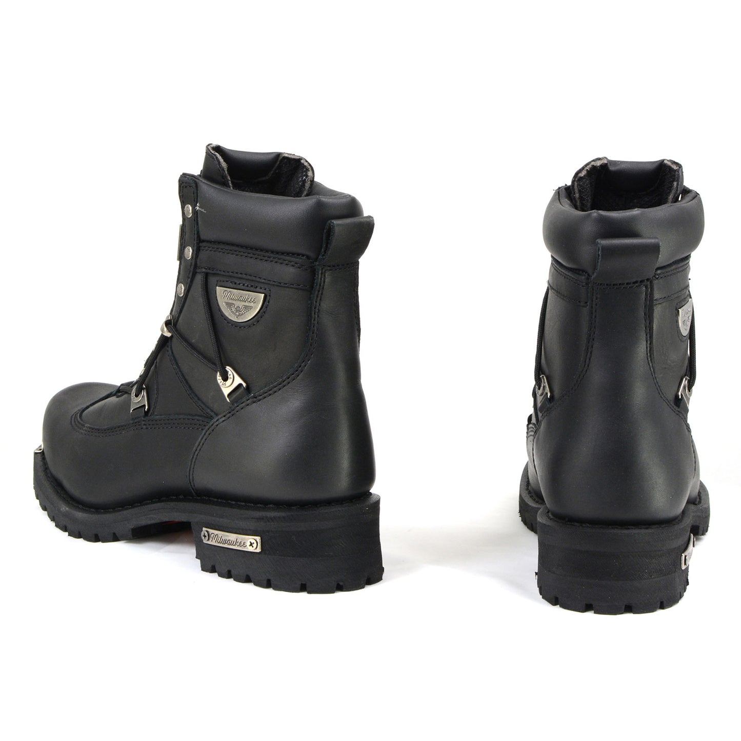 MMCC MB440 Men's Throttle Black Leather Biker Boots - Riding Footwear