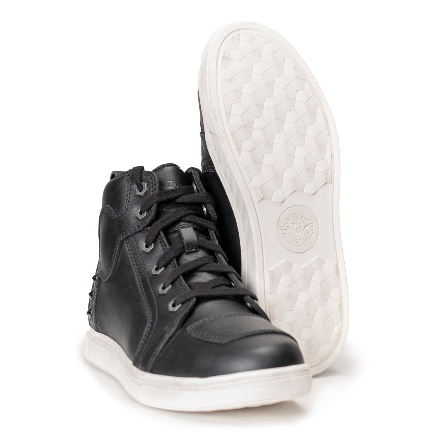 Milwaukee Leather Women's Thorn Black Leather Motorcycle Riding Shoes with Ankle Support - Shift Protection - MBL9329