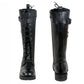 Milwaukee Leather Women's Black 14-inch Lace-Up High-Rise Leather Biker Rider Boots with Calf Buckle MBL9355