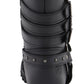 Milwaukee Leather MBL9399 Women's 9-Inch Triple Buckle Black Leather Harness Biker Boots w/ Side Zipper