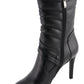 Milwaukee Leather MBL9434 Women's Black High Heel Fashion Casual Boots with Zipper Accents