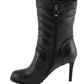 Milwaukee Leather MBL9434 Women's Black High Heel Fashion Casual Boots with Zipper Accents