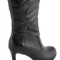 Milwaukee Leather MBL9434 Women's Black High Heel Fashion Casual Boots with Zipper Accents