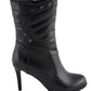 Milwaukee Leather MBL9434 Women's Black High Heel Fashion Casual Boots with Zipper Accents