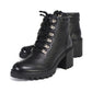 Milwaukee Leather Women's Devine Black Leather Lace to Toe Boots with Platform Heel MBL9439