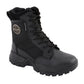 Milwaukee Leather MBL9495 Women Black Leather Tactical Boots with Side Zipper