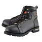 Milwaukee Leather Men's Black Leather Lace-Up Motorcycle Rider Boots with Side Zipper MBM100