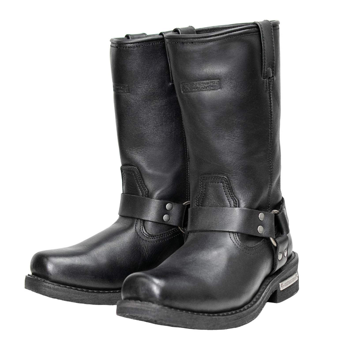 Milwaukee Leather Men's Classic Harness Black 2.2mm Motorcycle Boots - MBM9018