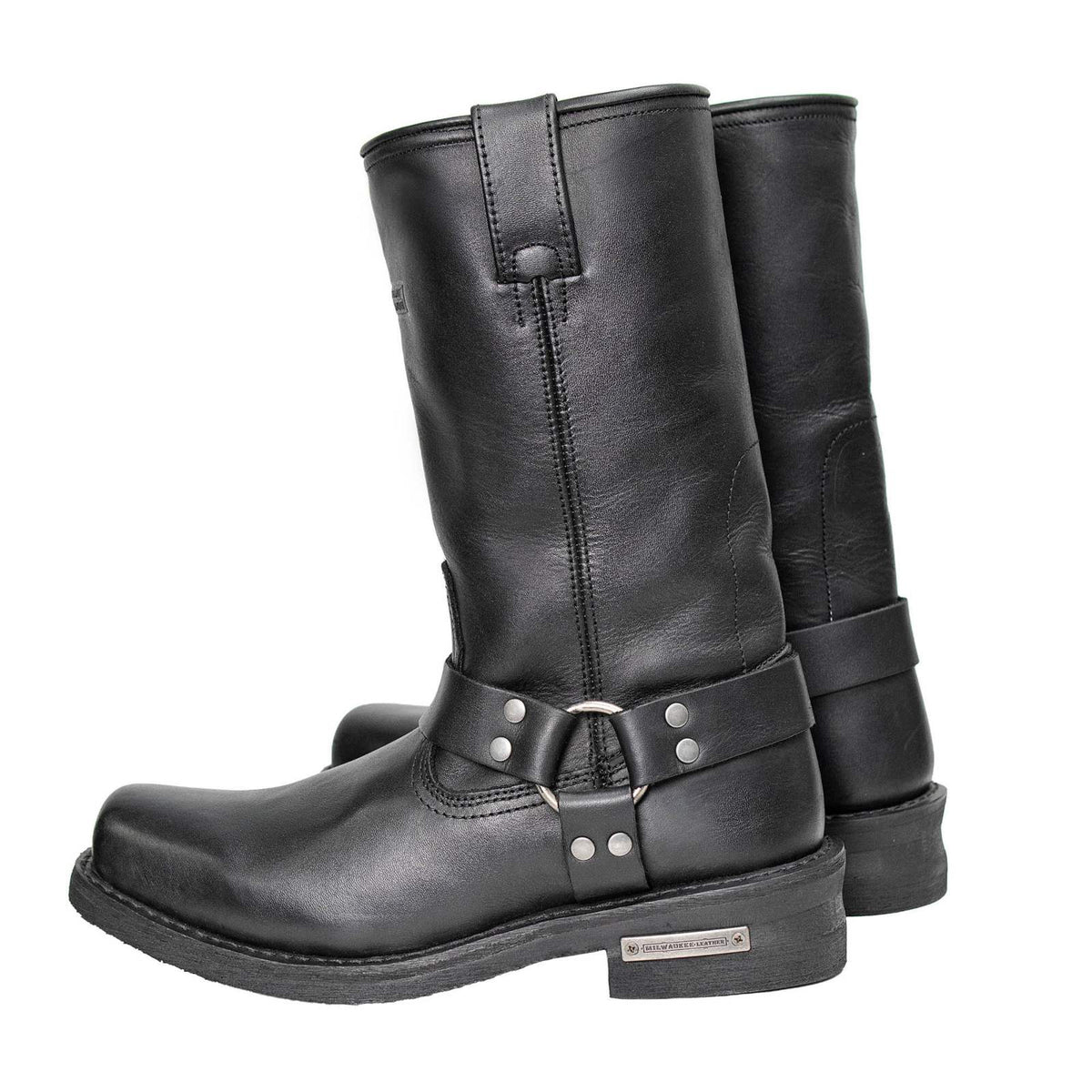 Milwaukee Leather Men's Classic Harness Black 2.2mm Motorcycle Boots - MBM9018