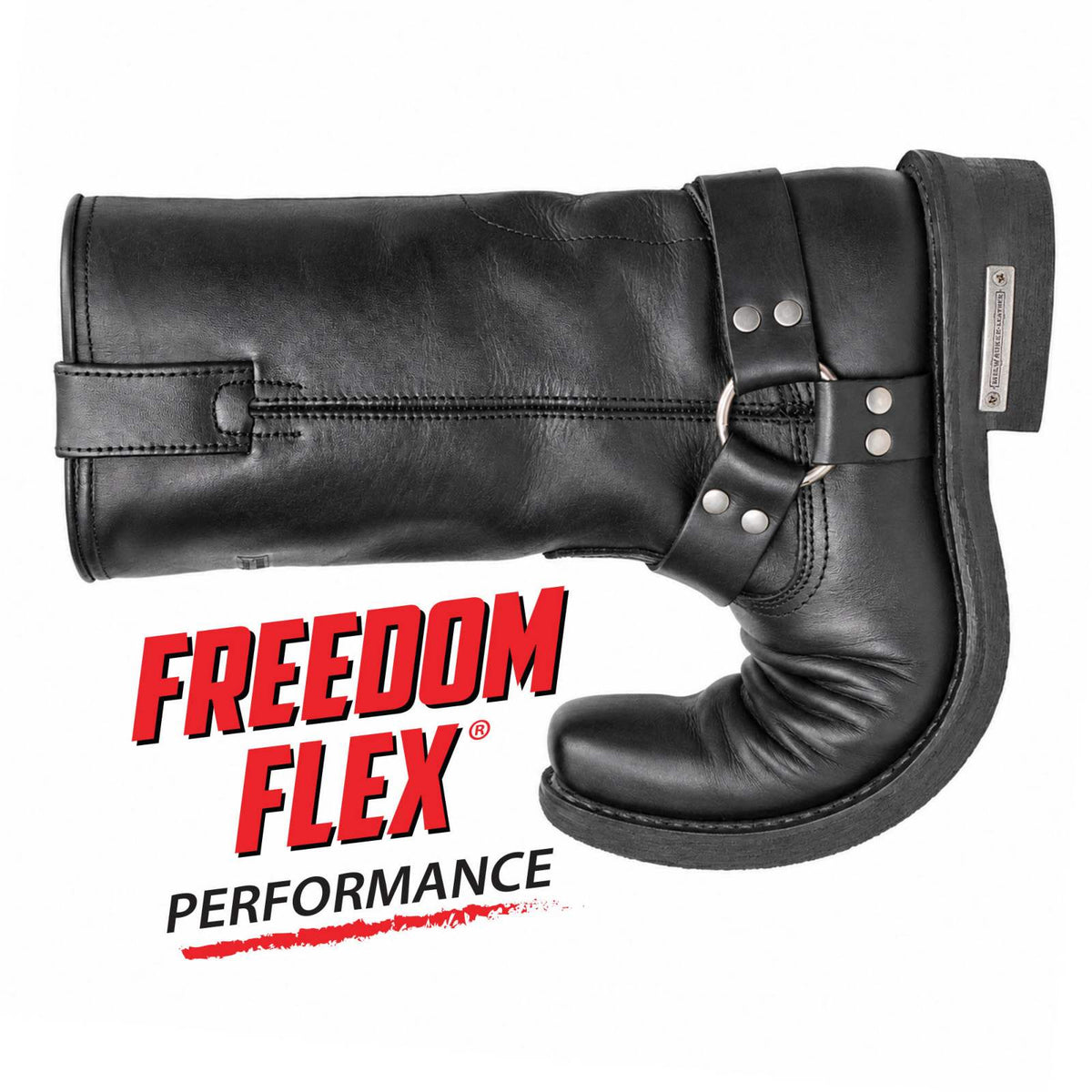 Milwaukee Leather Men's Classic Harness Black 2.2mm Motorcycle Boots - MBM9018