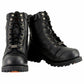 Milwaukee Leather Classic Men's Black Leather Wide-Width 8-inch Lace-Up Logger Biker Boots MBM9030W