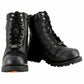 Milwaukee Leather Classic Men's Black Leather Wide-Width 8-inch Lace-Up Logger Biker Boots MBM9030W