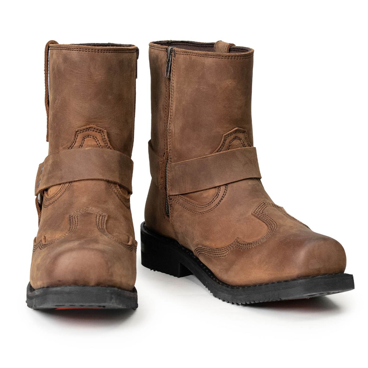 Milwaukee Leather Men's Copper Ridge Brown Suede Motorcycle Harness Boots - MBM9053