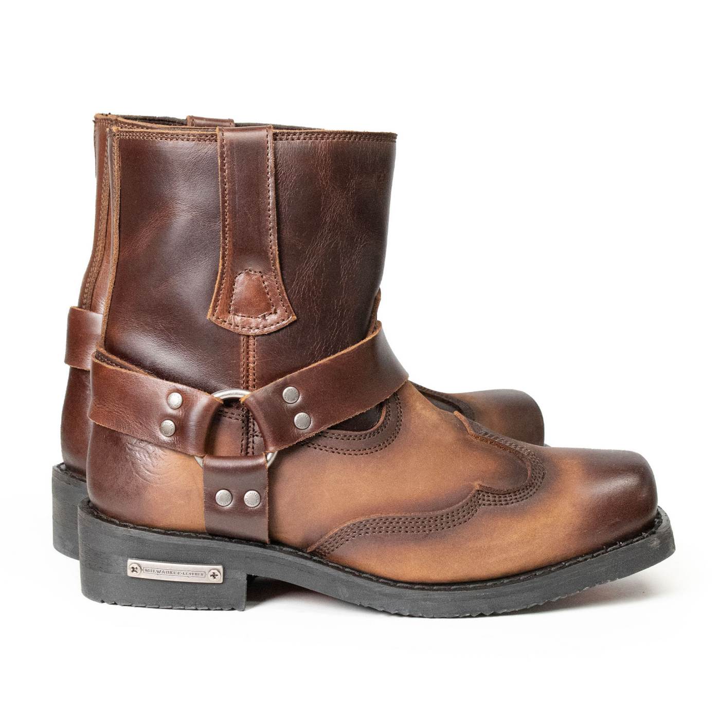 Milwaukee Leather Men's Copper Ridge Brown Suede Motorcycle Harness Boots - MBM9054