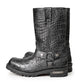 Milwaukee Leather Men's Hellscale Crocodile-Embossed Harness Motorcycle Boots - MBM9055